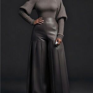 Wide Leg Brown Pants